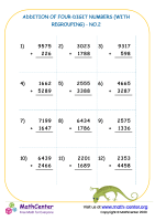 Addition of four-digit numbers (with regrouping) - no.2