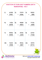 Addition of four-digit numbers (with regrouping) - no.3