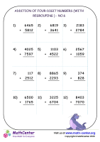 Addition of four-digit numbers (with regrouping ) - no.6