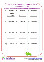 Addition of four-digit numbers (with regrouping ) - no.7