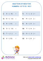 Addition of negative numbers -10 to 10 - no.1