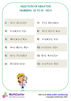 Addition of negative numbers -10 to 10 - no.4