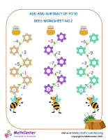 Addition and subtraction to 10 – Bees No.2