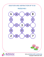 Addition and subtraction to 10 – Puzzle No.1