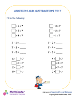 Addition and subtraction to 7 No.2