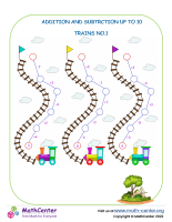 Addition and subtraction up to 10 – Trains No.1