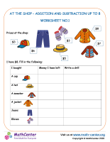 Addition and subtraction up to 8 – Shop No.1
