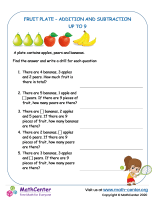 Fruit plate – addition and subtraction up to 9