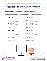Addition and subtraction up to 14