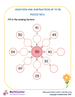 Addition and subtraction to 50 – Puzzle No.2