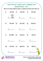 Addition of three digit numbers (no regrouping) - no.3