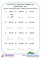Addition of three digit numbers (no regrouping) - no.4