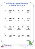 Addition of three-digit numbers (with regrouping ones) - no.2