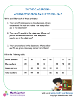 In the Classroom – Addition problems of 10s up to 100 – No.2