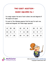Two digit addition - magic squares No.1