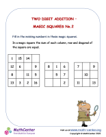 Two digit addition - magic squares No.2