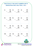 Addition of Two-Digit Numbers (with regrouping ones and tens) - No.2