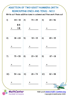 Addition of Two-Digit Numbers (with regrouping ones and tens) - No.3