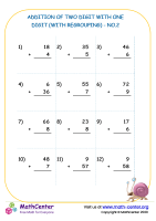 Addition of two digit with one digit (with regrouping) - no.2