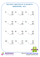 Two-Digit Addition Up to 100 (with regrouping) - No.2