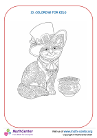 Coloring - cat with a hat