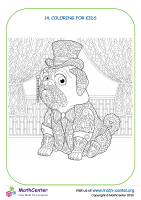 Coloring - dog with a hat