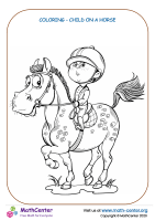 Coloring - child on a horse