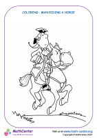 Coloring - medival man riding a horse 
