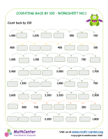 Count back by 100 - worksheet no.1