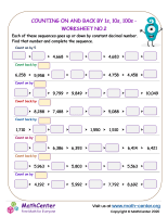 Counting on and back by 1s, 10s, 100s - worksheet no.2