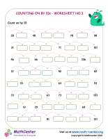 Skip counting by 10s  - worksheet no.3