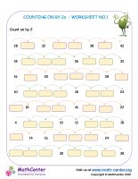 Count by 2s  - worksheet no.1