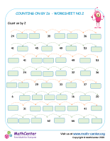 Count by 2s  - worksheet no.2