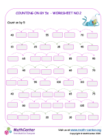 Count by 5s  - worksheet no.2