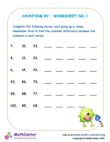 Counting by – Worksheet No.1