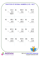 Addition of decimal numbers (1 dp) - no.2