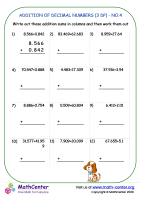 Addition of decimal numbers (3 dp) - no.4