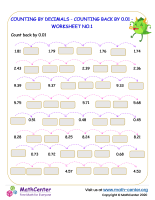 Counting by decimals - counting back by 0.01 - worksheet no.1.docx