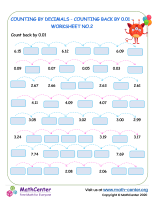 Counting by decimals - counting back by 0.01 - worksheet no.2.docx