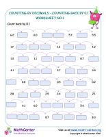 Counting by decimals - counting back by 0.1 - worksheet no.1.docx