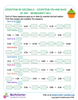 Counting by decimals - counting on and back by 2dp - worksheet no.1.docx