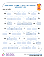 Counting by decimals - counting on by 0.1 - worksheet no.1.docx
