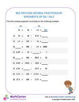 Multiplying Decimal Fractions By Exponents Of 10S - No.2