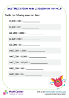 Multiplication and division by tens - Worksheet No.5