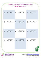 Long division 3 digits by 1 digit - worksheet no.2