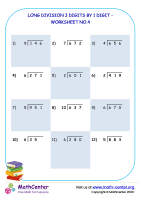 Long division 3 digits by 1 digit - worksheet no.4