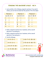 Finding the machine's rule - Worksheet No.4
