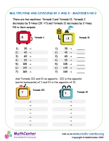 Multiply and divide by 2 and 5 - Machines Worksheet No.2