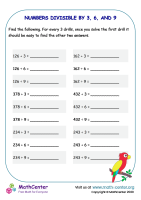 Numbers divisible by 3, 6 and 9