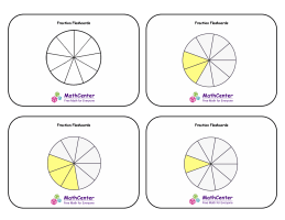 Fraction Flashcards - Nineths 